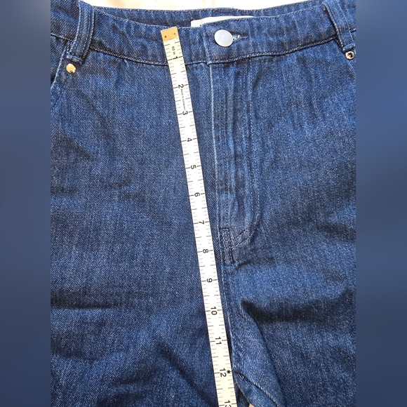 NWOT Amanda Uprichard Thalia Wide-Leg True Blue Denim Jeans | Sz Medium - Picture 16 of 16